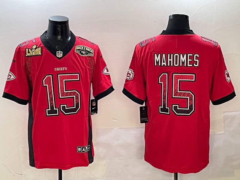 Men Kansas City Chiefs 15 Mahomes Red 2025 Nike Drift Fashion Color Rush Limited NFL Jersey style 6